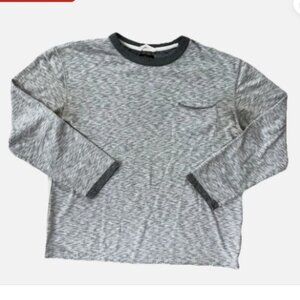 CPO Provisions Crew Neck Long Sleeve Textured Heather Gray Shirt Mens Size Large